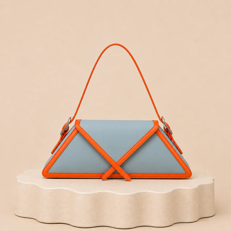 Sac épaule triangulaire géométrique — vue de côté