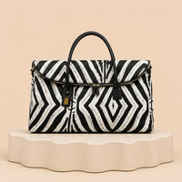 Grand sac de voyage zèbre noir et blanc grande capacité — SAKIWÉ