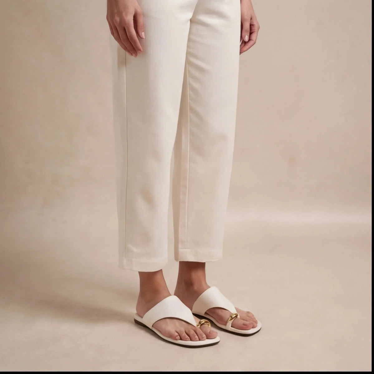 Sandales Brides Croisées Blanches — vue 3