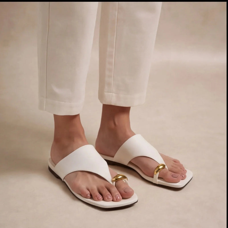 Sandales Brides Croisées Blanches — vue 5