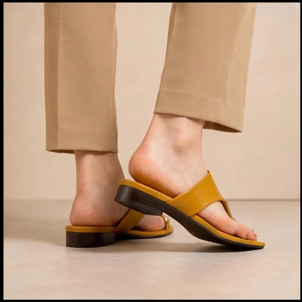Sandales Brides Croisées Moutarde — vue 4
