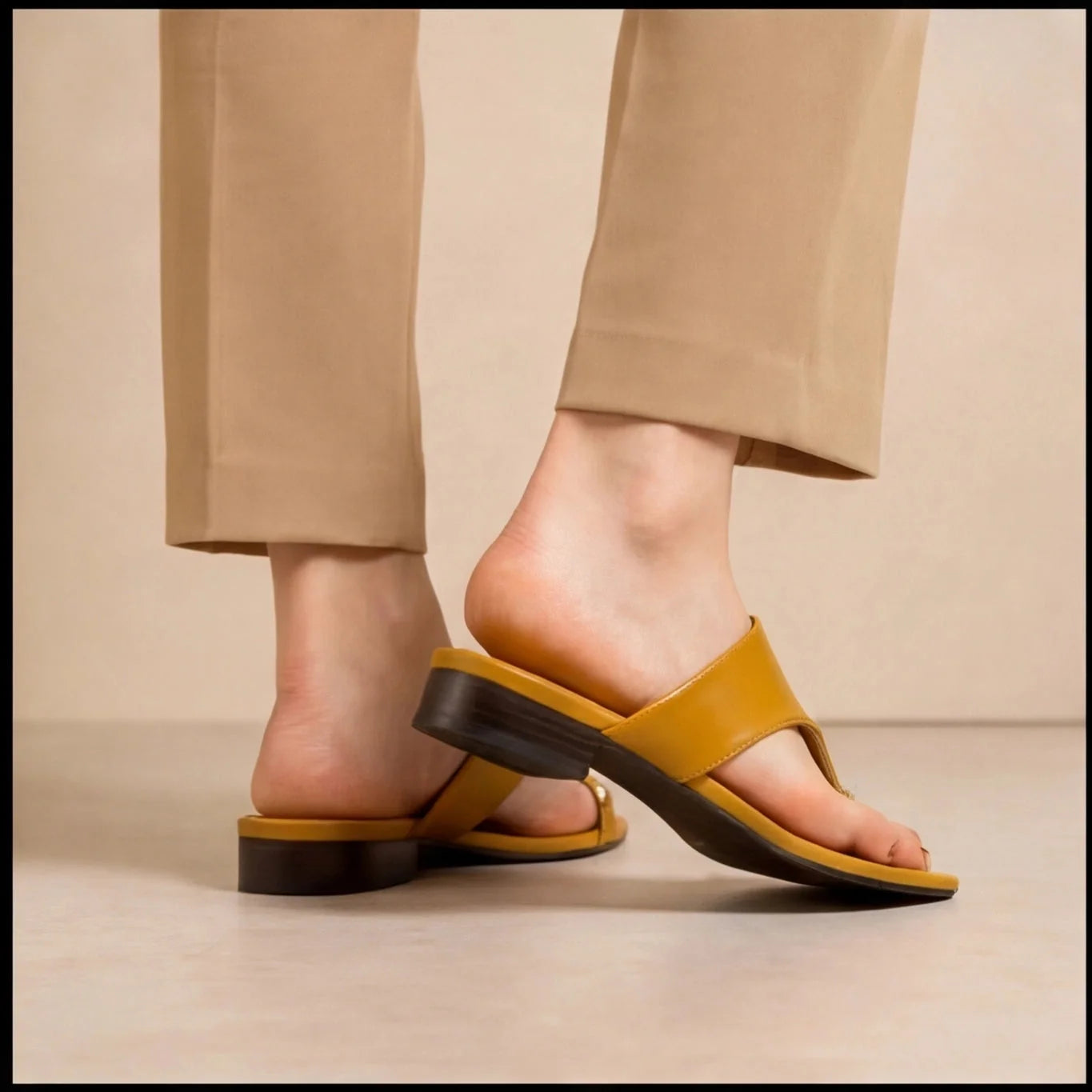 Sandales Brides Croisées Moutarde — vue 4