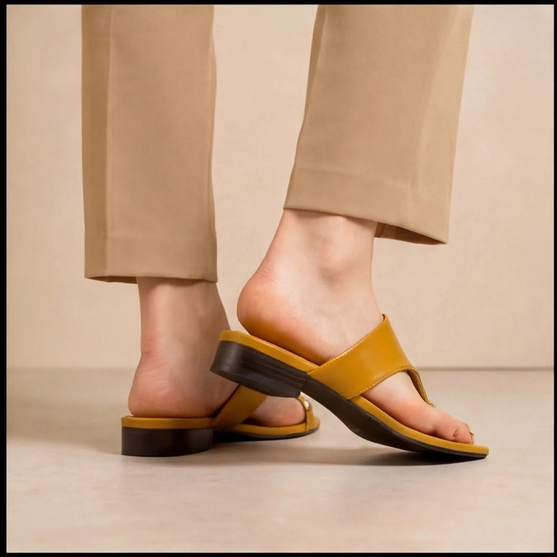 Sandales Brides Croisées Moutarde — vue 4