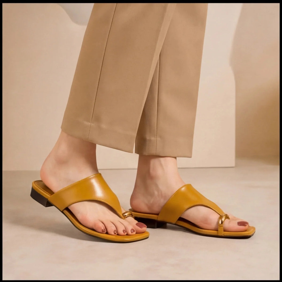 Sandales Brides Croisées Moutarde — vue 5