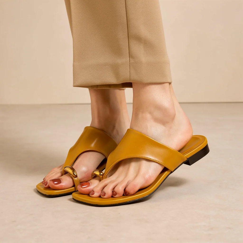 Sandales Brides Croisées Moutarde — vue 7