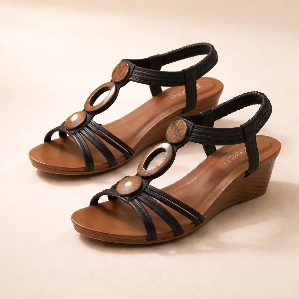 Sandales Compensées Détails Bois — vue 1 Image